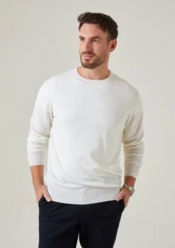 Radstone Men's Merino Wool Jumper In Ecru - Regular Fit -AlanPaine Shop Radstone Men s Merino Wool Jumper In Regular Fit Ecru 5