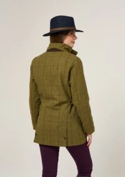 Rutland Ladies Tweed Waterproof Shooting Coat In Lichen -AlanPaine Shop Rutland Ladies Tweed Shooting Coat Lichen 4