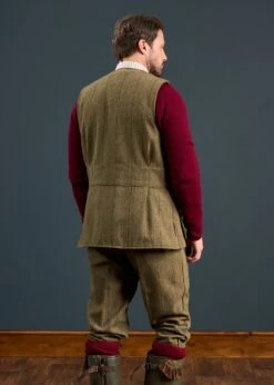Rutland Men's Tweed Shooting Waistcoat In Oakley - Shooting Fit -AlanPaine Shop Rutland Mens Tweed Shooting Waistcoat Oakley 2