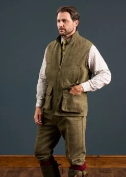 Rutland Men's Tweed Waistcoat In Oakley - Shooting Fit -AlanPaine Shop Rutland Mens Tweed Waistcoat Oakley 2