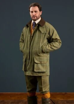 Rutland Men's Tweed Waterproof Shooting Coat In Dark Moss - Regular Fit 10 Rutland Men's Tweed Waterproof Shooting Coat In Dark Moss - Regular Fit -AlanPaine Shop Rutland Mens Tweed Waterproof Shooting Coat Dark Moss 2