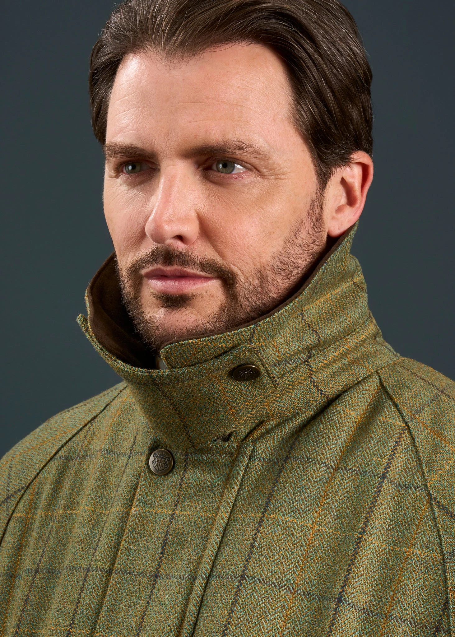 Rutland Men's Tweed Waterproof Shooting Coat In Dark Moss - Regular Fit 5 Rutland Men's Tweed Waterproof Shooting Coat In Dark Moss - Regular Fit - Image 5