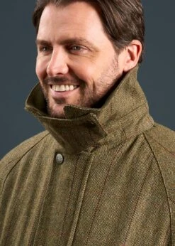Rutland Men's Tweed Waterproof Shooting Coat In Oakley -AlanPaine Shop Rutland Mens Tweed Waterproof Shooting Coat Oakley 4