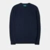 Saddington Cotton Merino Crew Neck Sweatshirt In Dark Navy