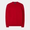 Saddington Cotton Merino Crew Neck Sweatshirt In Red