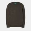 Saddington Cotton Merino Crew Neck Sweatshirt In Seaweed