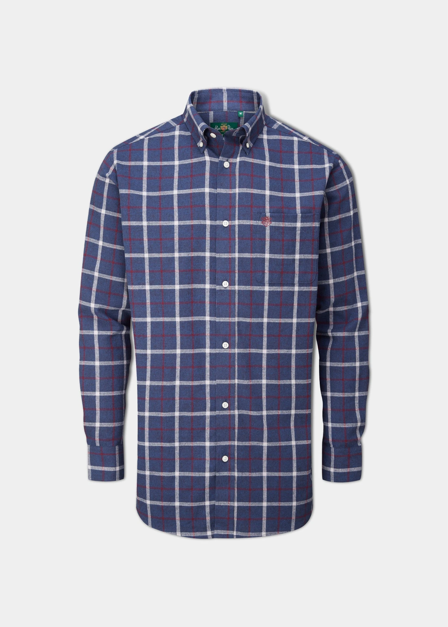 Ilkley Flannel Check Shirt In Blue - Shooting Fit 1 Ilkley Flannel Check Shirt In Blue - Shooting Fit
