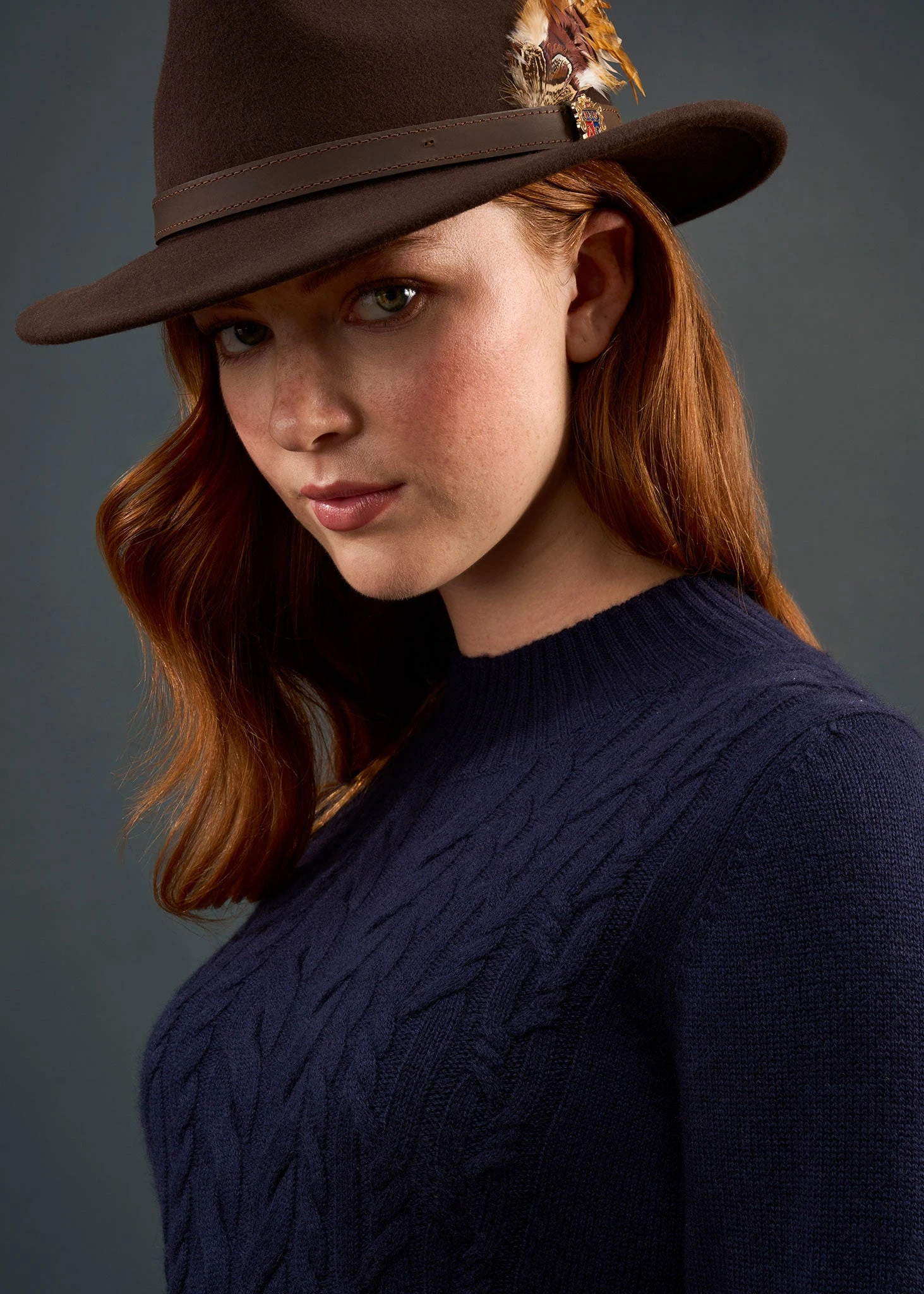 Sienna Ladies Cable Knit Roll Neck In Dark Navy 4 Sienna Ladies Cable Knit Roll Neck In Dark Navy - Image 4