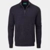 Streetly Men's 1/2 Zip Mock Neck Jumper In Navy - Classic Fit