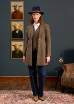 Surrey Ladies Mid-Thigh Tweed Coat In Seabrook - Regular Fit 11 Surrey Ladies Mid-Thigh Tweed Coat In Seabrook - Regular Fit -AlanPaine Shop Surrey Ladies Mid Thigh Coat Seabrook 4