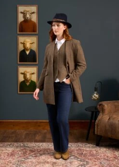 Surrey Ladies Mid-Thigh Tweed Coat In Seabrook - Regular Fit 10 Surrey Ladies Mid-Thigh Tweed Coat In Seabrook - Regular Fit -AlanPaine Shop Surrey Ladies Mid Thigh Coat Seabrook 6
