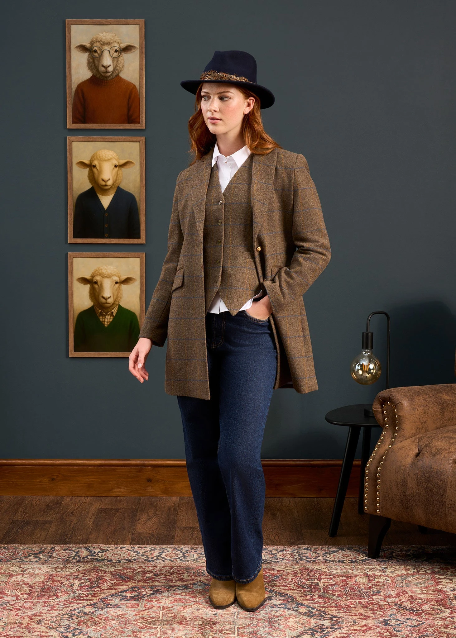 Surrey Ladies Mid-Thigh Tweed Coat In Seabrook - Regular Fit 5 Surrey Ladies Mid-Thigh Tweed Coat In Seabrook - Regular Fit - Image 5