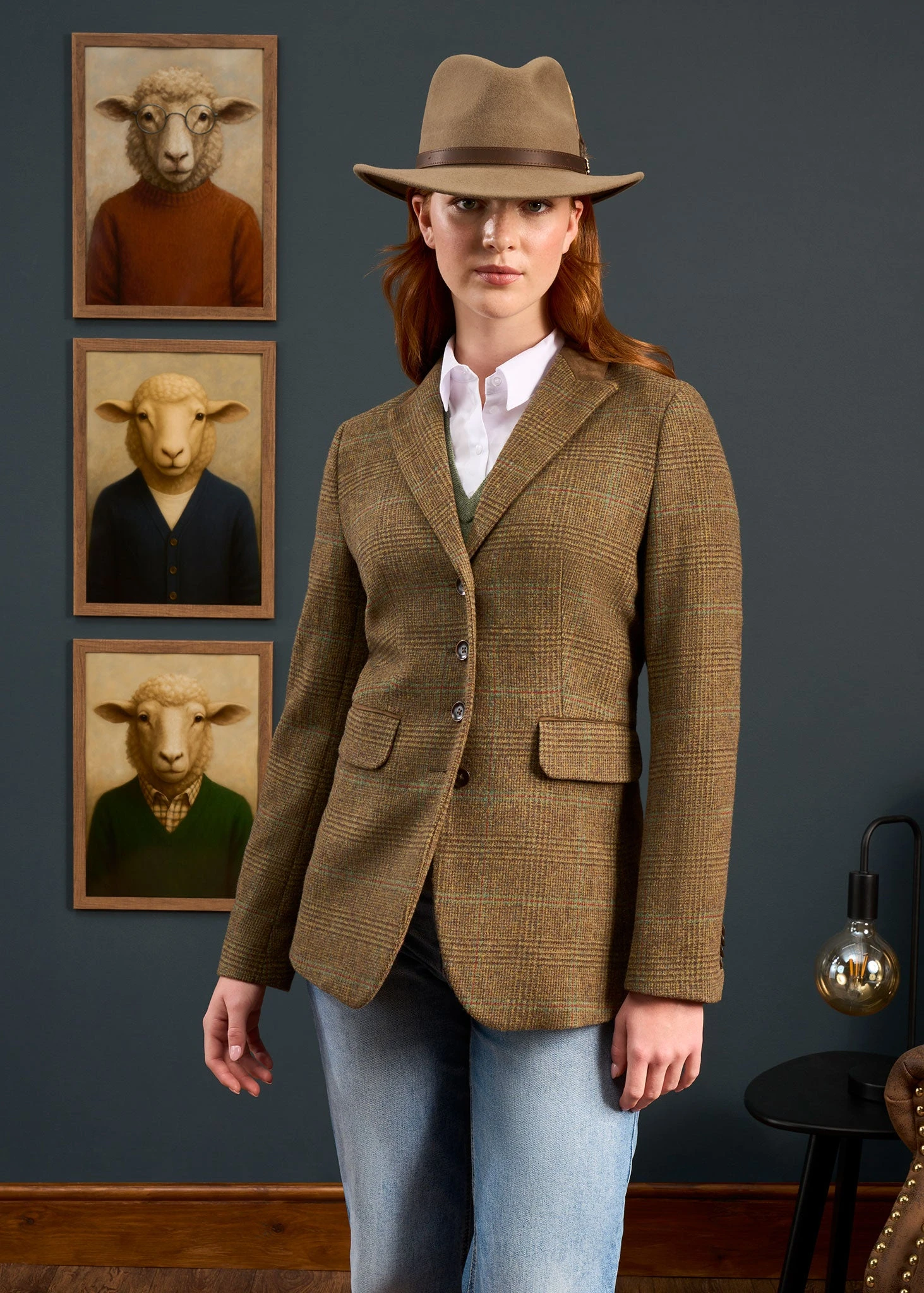 Surrey Ladies Tweed Blazer In Marsh - Regular Fit 2 Surrey Ladies Tweed Blazer In Marsh - Regular Fit - Image 2