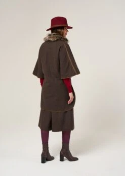 Surrey Ladies Tweed Cape In Bramble -AlanPaine Shop Surrey Ladies Tweed Cape Bramble 4