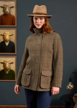 Surrey Ladies Tweed Coat In Seabrook - Regular Fit -AlanPaine Shop Surrey Ladies Tweed Coat Seabrook 4