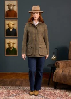 Surrey Ladies Tweed Coat In Seabrook - Regular Fit -AlanPaine Shop Surrey Ladies Tweed Coat Seabrook 5