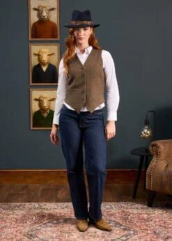 Surrey Ladies Tweed Waistcoat In Seabrook -AlanPaine Shop Surrey Ladies Tweed Waistcoat Seabrook 2