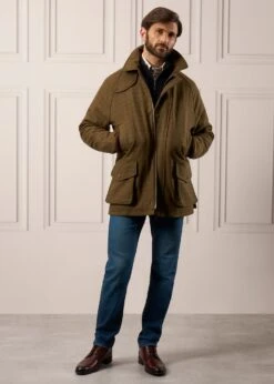 Surrey Waterproof Tweed Coat In Moor - Shooting Fit 8 Surrey Waterproof Tweed Coat In Moor - Shooting Fit -AlanPaine Shop Surrey Mens Tweed Coat Moor 2