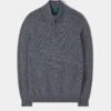 Sutherland Lambswool 1/4 Zip Jumper In Grey Mix - Regular Fit