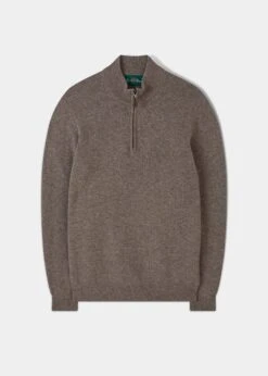 Sutherland Lambswool 1/4 Zip Jumper In Vole - Regular Fit