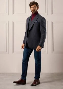 Surrey Men's Tweed Lined Country Waistcoat In Blue - Regular Fit -AlanPaine Shop Tweed Waistcoat Mens Surrey Blue 6