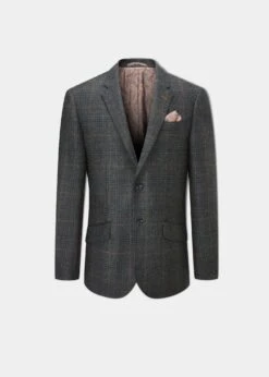 Surrey Tweed Lined Blazer In Green Check - Regular Fit