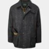 Surrey Waterproof Tweed Coat In Green Check - Shooting Fit