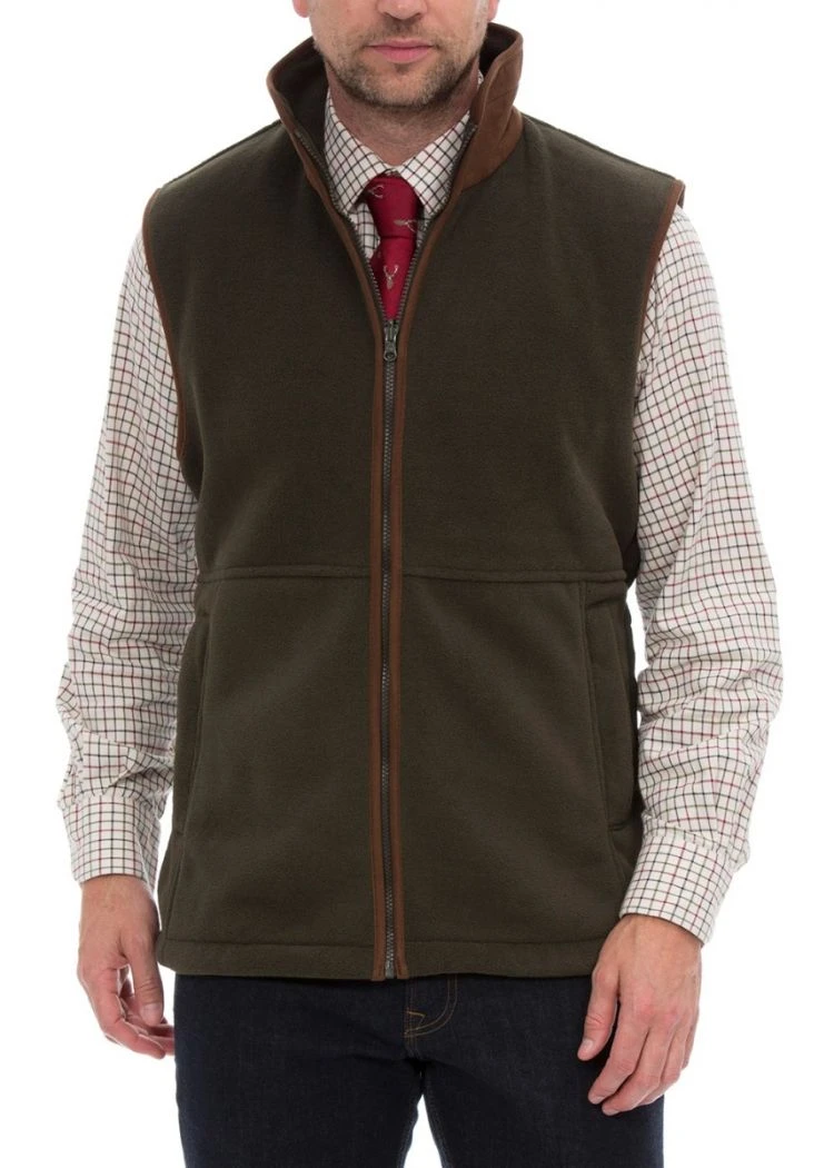 Aylsham Men's Fleece Gilet In Green - Regular Fit 3 Aylsham Men's Fleece Gilet In Green - Regular Fit - Image 3