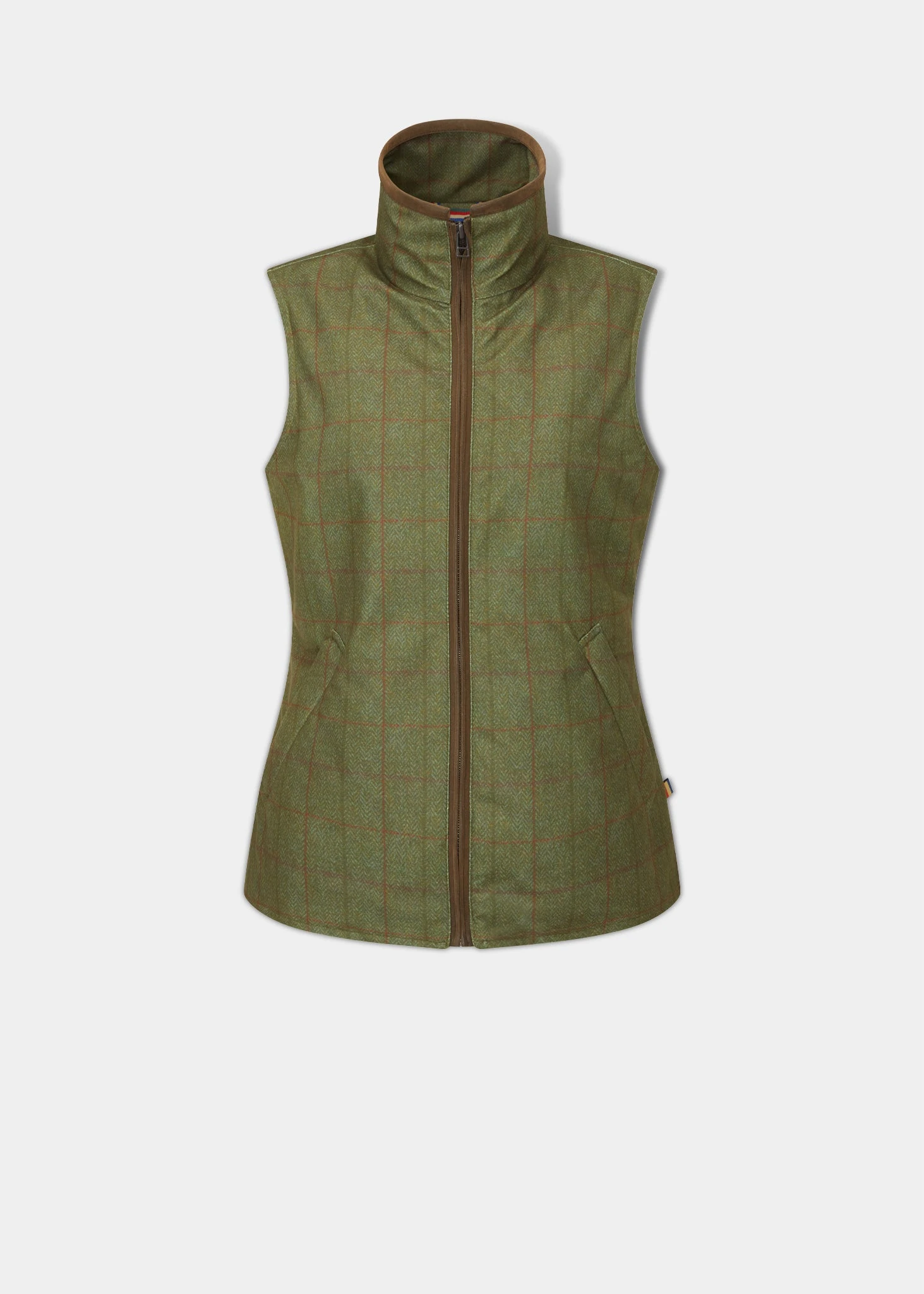 Didsmere Ladies Technical Tweed Gilet In Pine - Regular Fit 1 Didsmere Ladies Technical Tweed Gilet In Pine - Regular Fit