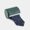 Ripon Silk Country Tie In Navy - Retriever Design