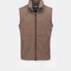 Aylsham Men's Fleece Gilet In Brown Herringbone - Regular Fit