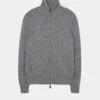 Ballater Lambswool Zipped Jumper In Grey Mix - Regular Fit