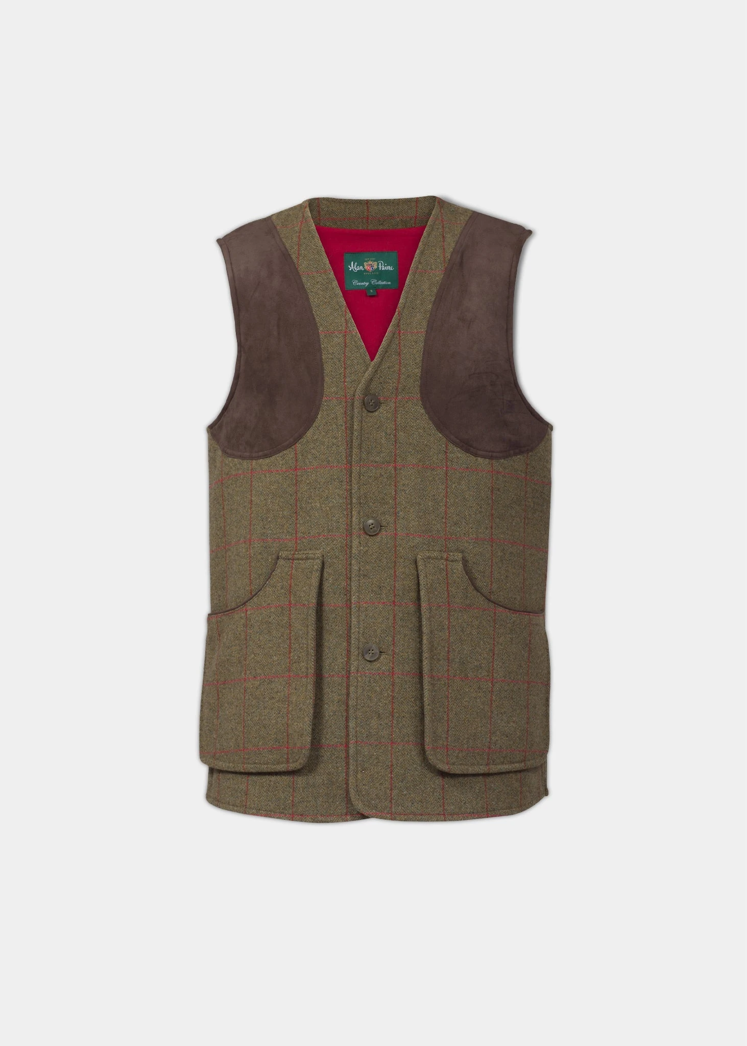 Combrook Men's Tweed Shooting Waistcoat In Sage - Shooting Fit 1 Combrook Men's Tweed Shooting Waistcoat In Sage - Shooting Fit