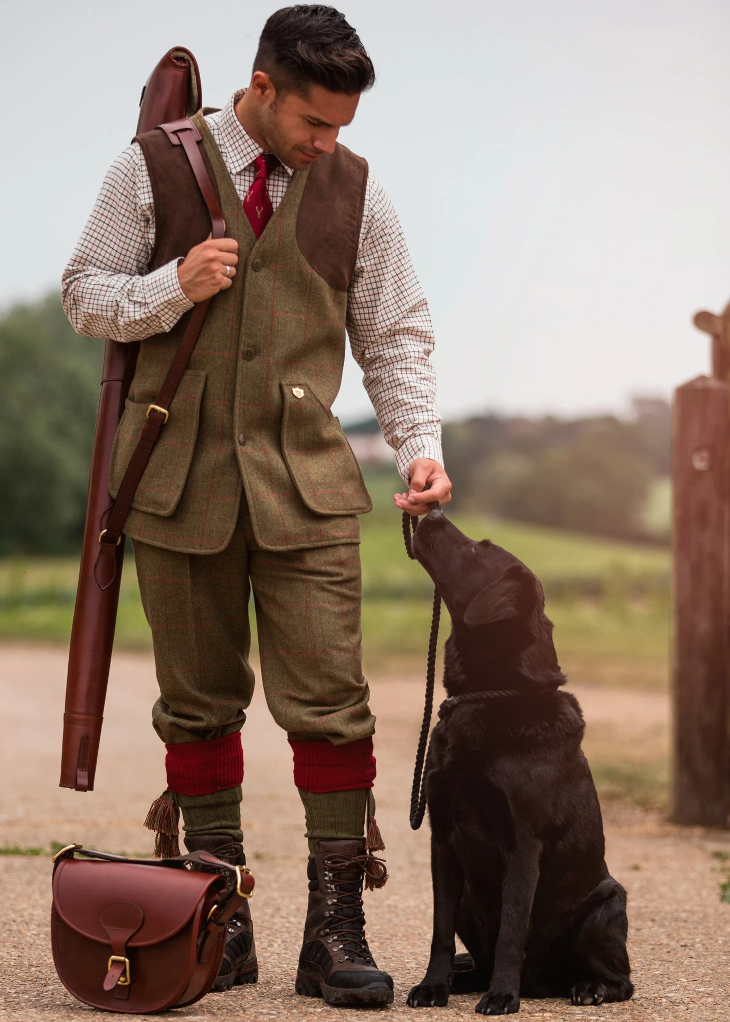 Combrook Men's Tweed Shooting Waistcoat In Sage - Shooting Fit 6 Combrook Men's Tweed Shooting Waistcoat In Sage - Shooting Fit - Image 6