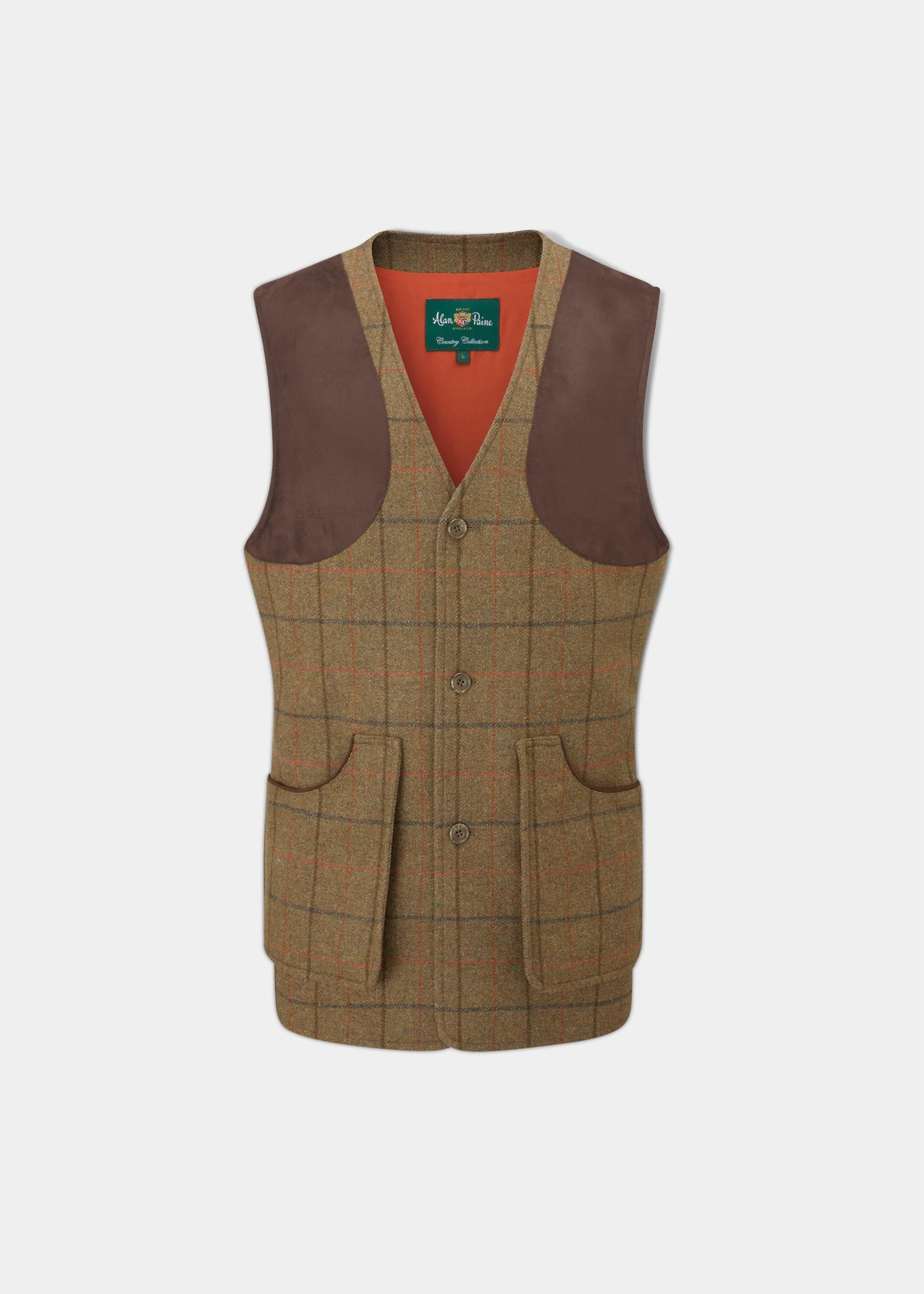 Combrook Men's Tweed Shooting Waistcoat In Thyme - Shooting Fit 1 Combrook Men's Tweed Shooting Waistcoat In Thyme - Shooting Fit