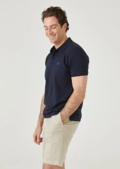 Fritton Pique Polo Shirt In Navy -AlanPaine Shop fritton pima cotton pique polo shirt navy 2