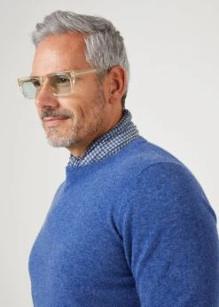 Brisbane Geelong Wool Jumper In Indigo - Regular Fit -AlanPaine Shop geelong wool jumper indigo 6