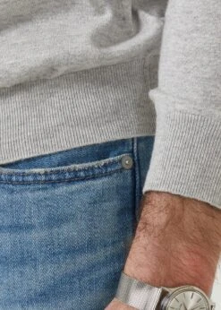 Harlington Luxury Cotton Jumper In Dove -AlanPaine Shop harlington luxury cotton crew neck jumper dove 3