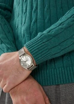 Honley Cotton Cashmere Cable Knit Jumper In Moorland -AlanPaine Shop honley cotton cashmere jumper moorland 3 6cd4ae8c 3a07 483c 86f3 0b499692a4c2