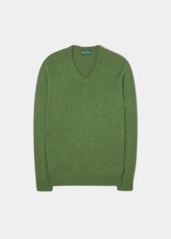 Kilsyth Men's Lambswool Jumper In Watercress - Regular Fit
