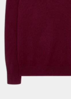 Sutherland Lambswool 1/4 Zip Jumper In Bordeaux - Regular Fit 19 Sutherland Lambswool 1/4 Zip Jumper In Bordeaux - Regular Fit -AlanPaine Shop lambswool half zip jumper bordeaux 3