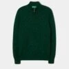 Sutherland Lambswool 1/4 Zip Jumper In Tartan Green - Regular Fit