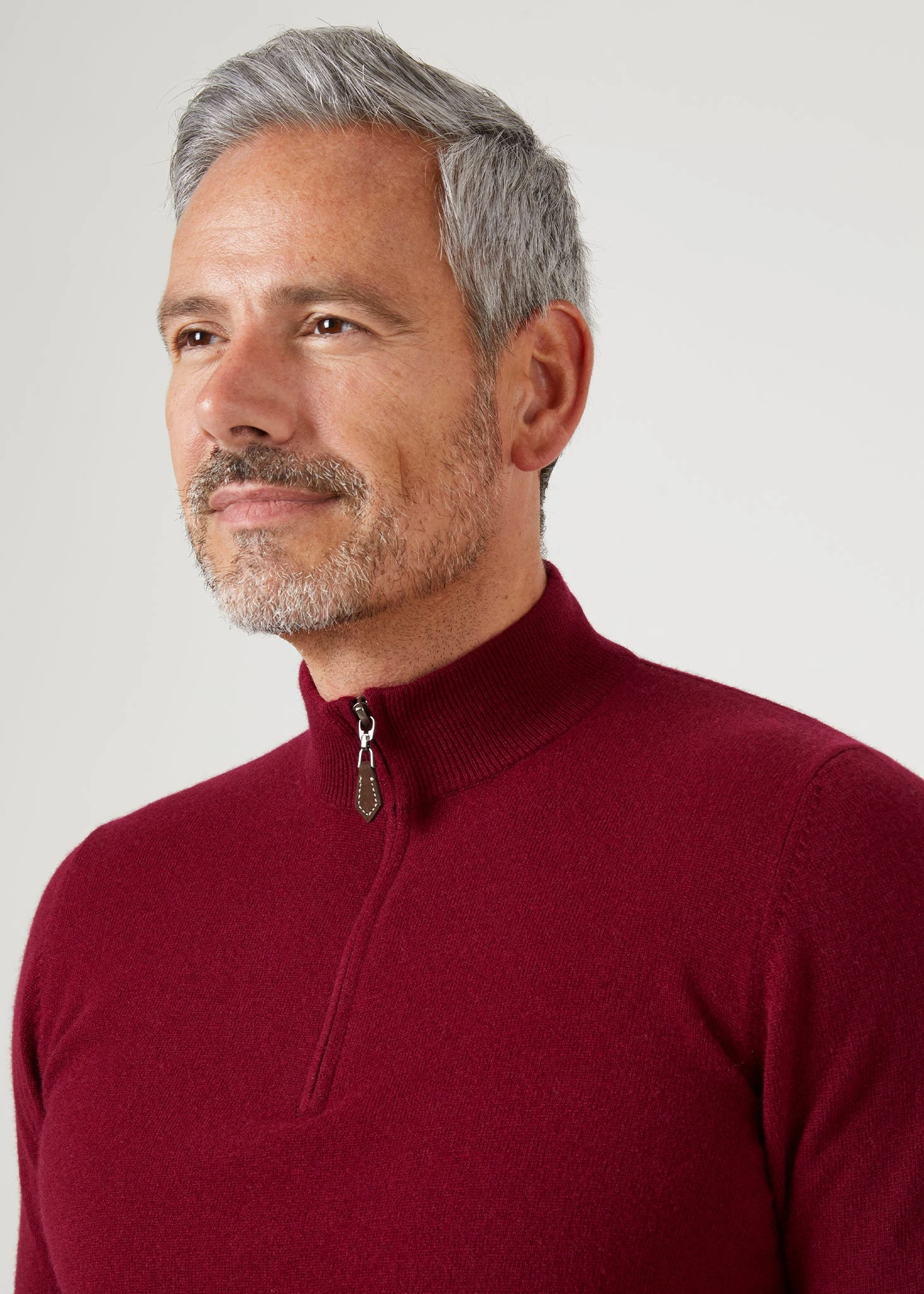 Sutherland Lambswool 1/4 Zip Jumper In Bordeaux - Regular Fit 6 Sutherland Lambswool 1/4 Zip Jumper In Bordeaux - Regular Fit - Image 6