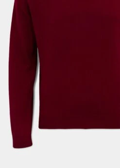 Streetly Men's V Neck Jumper In Bordeaux - Classic Fit 5 Streetly Men's V Neck Jumper In Bordeaux - Classic Fit -AlanPaine Shop lambswool vee neck jumper bordeaux 3
