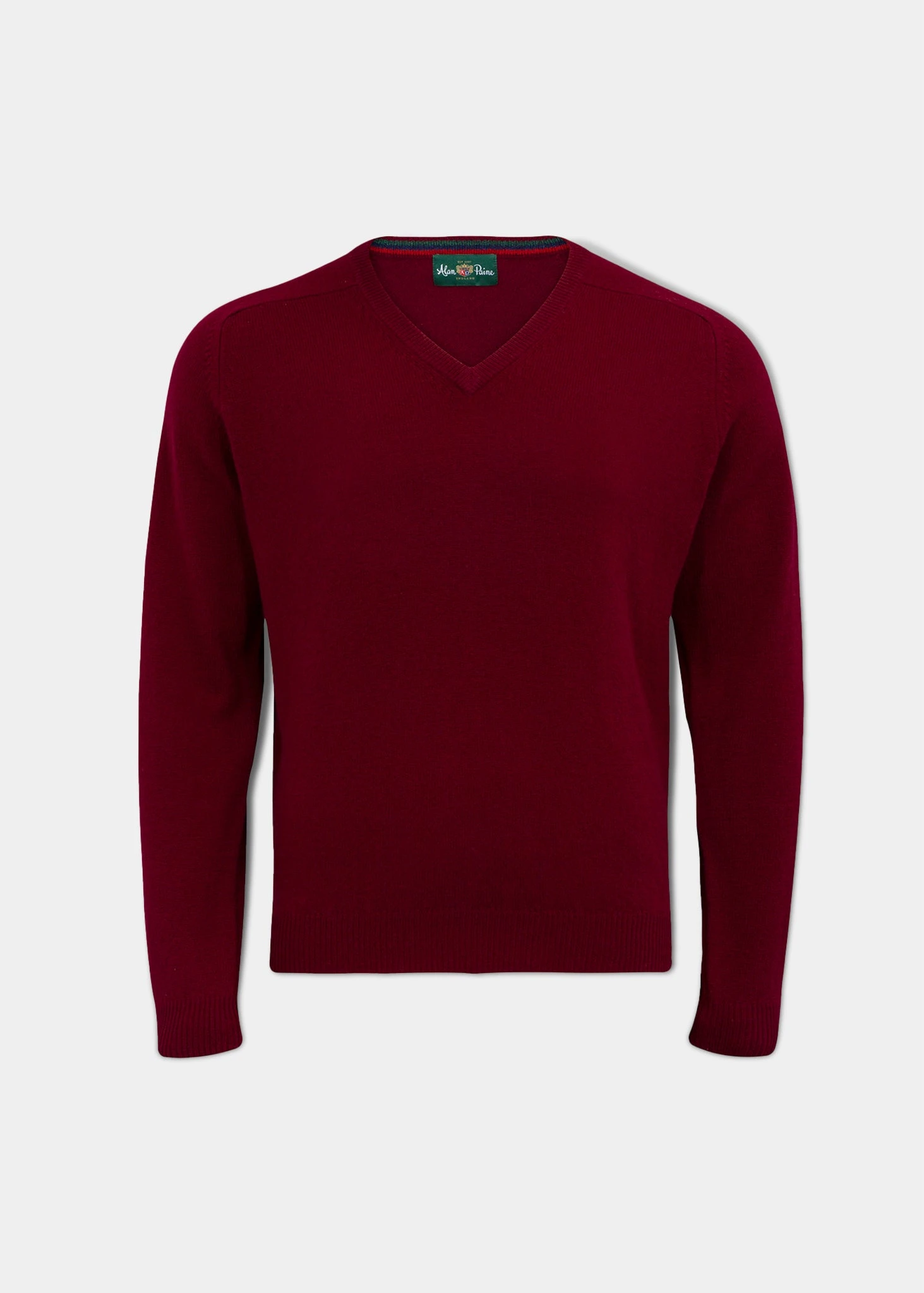 Streetly Men's V Neck Jumper In Bordeaux - Classic Fit 1 Streetly Men's V Neck Jumper In Bordeaux - Classic Fit