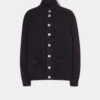Landford Men's Lambswool Buttoned Jumper In Navy - Regular Fit