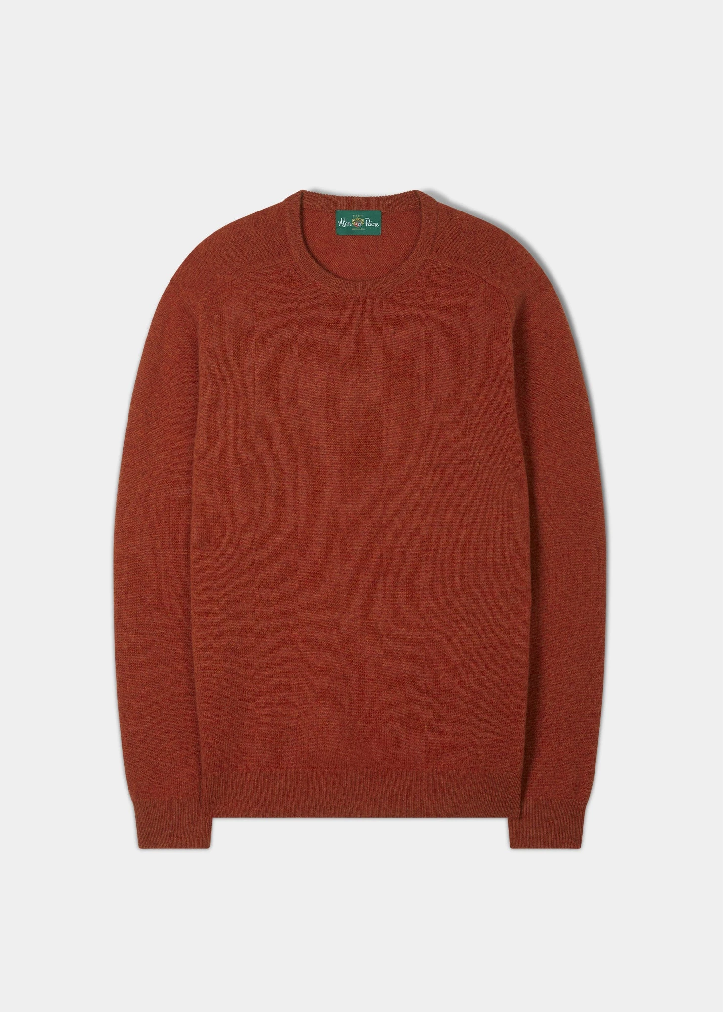 Lenzie Men's Lambswool Jumper In Ember - Regular Fit 1 Lenzie Men's Lambswool Jumper In Ember - Regular Fit