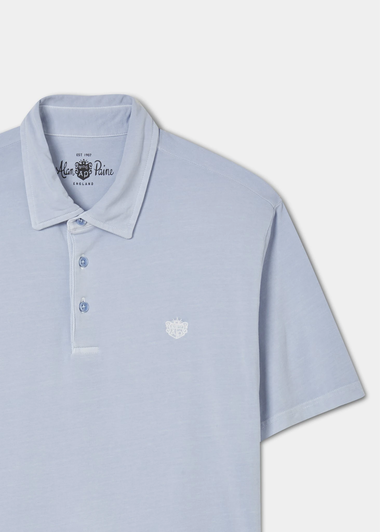 Fritton Pique Polo Shirt In Light Blue 2 Fritton Pique Polo Shirt In Light Blue - Image 2