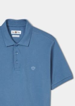 Fritton Pique Polo Shirt In Mid Blue 8 Fritton Pique Polo Shirt In Mid Blue -AlanPaine Shop ls2008 fritton mens pique polo shirt mid blue 2