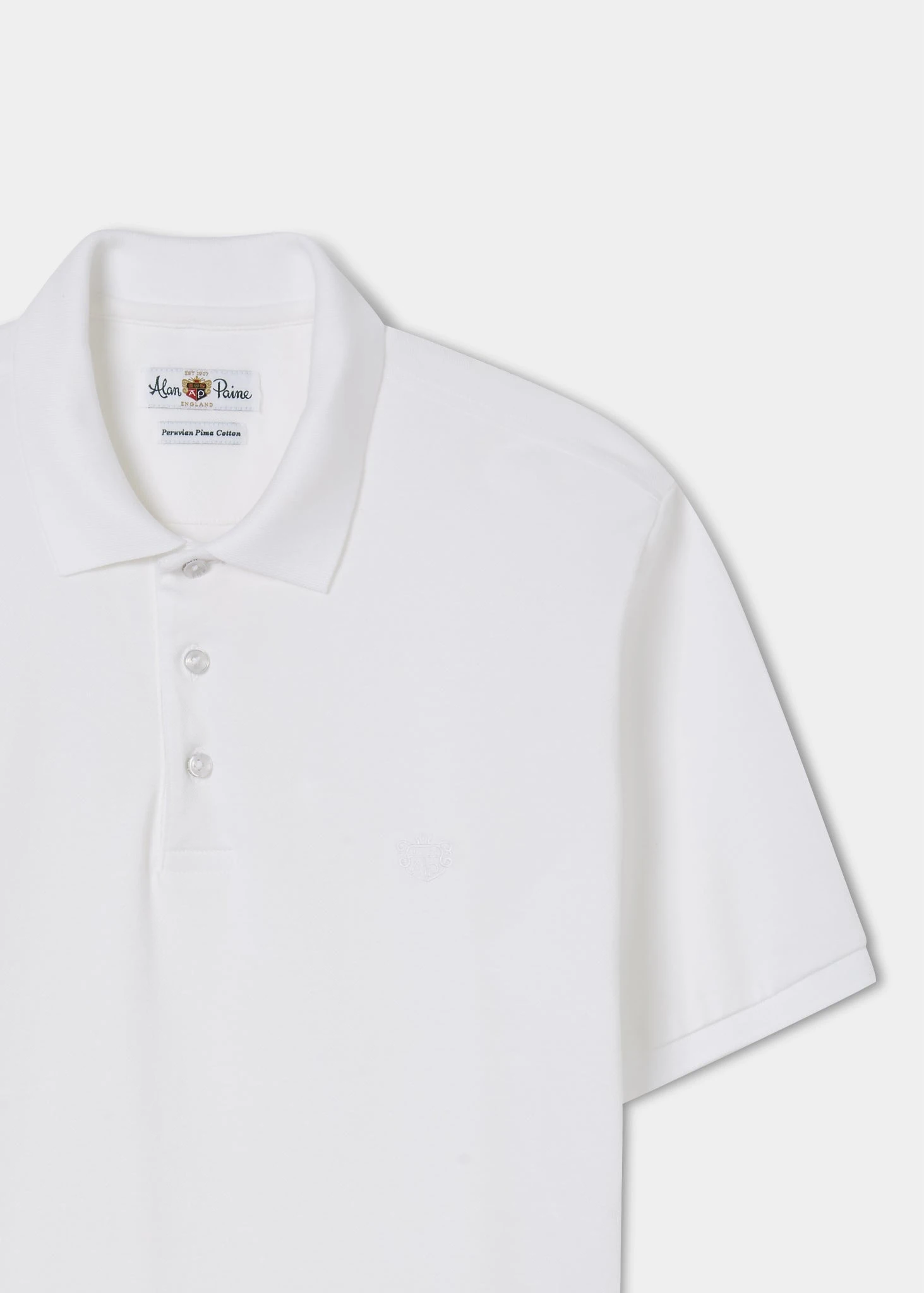 Fritton Pique Polo Shirt In White 2 Fritton Pique Polo Shirt In White - Image 2